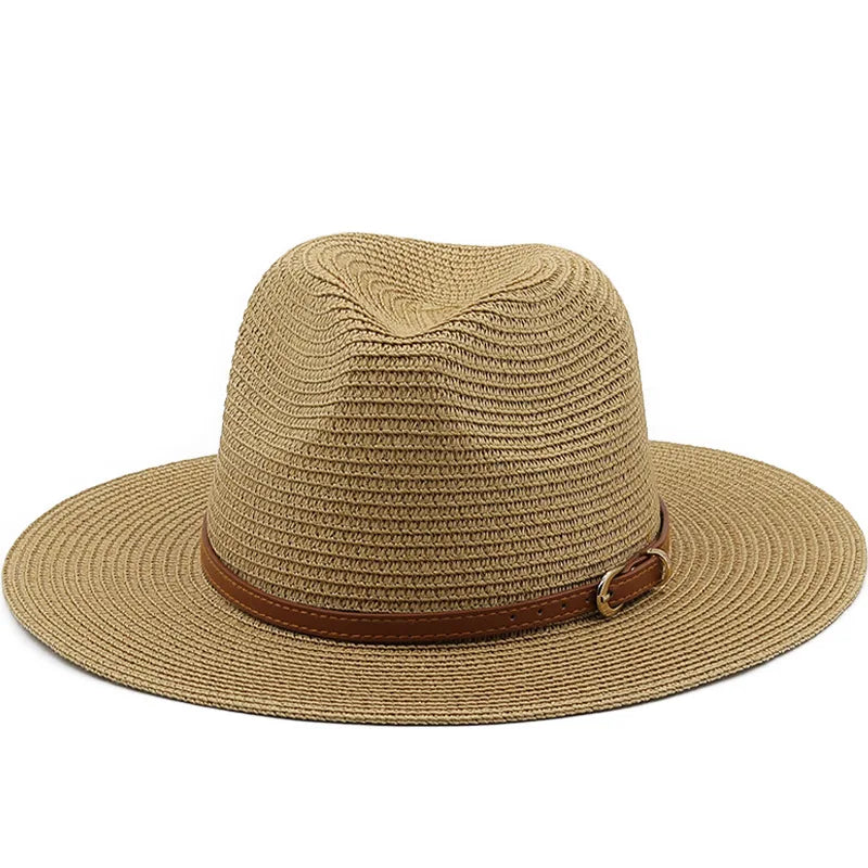 Détail du bord d'un chapeau Panama beige