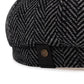Casquette Gavroche avec visière courte, couleur sombre
