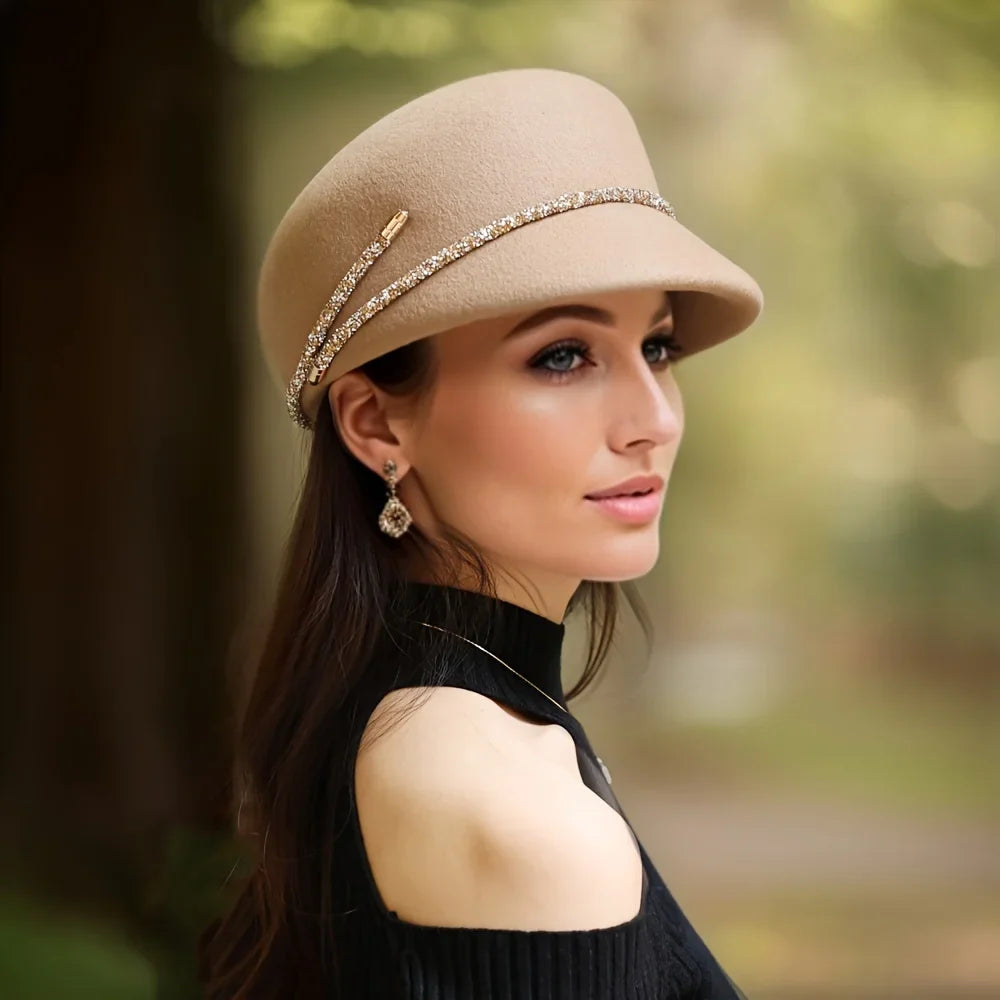 Femme portant un chapeau cloche, look vintage moderne