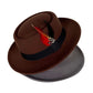 Gros plan sur la texture du tissu d'un chapeau Fedora