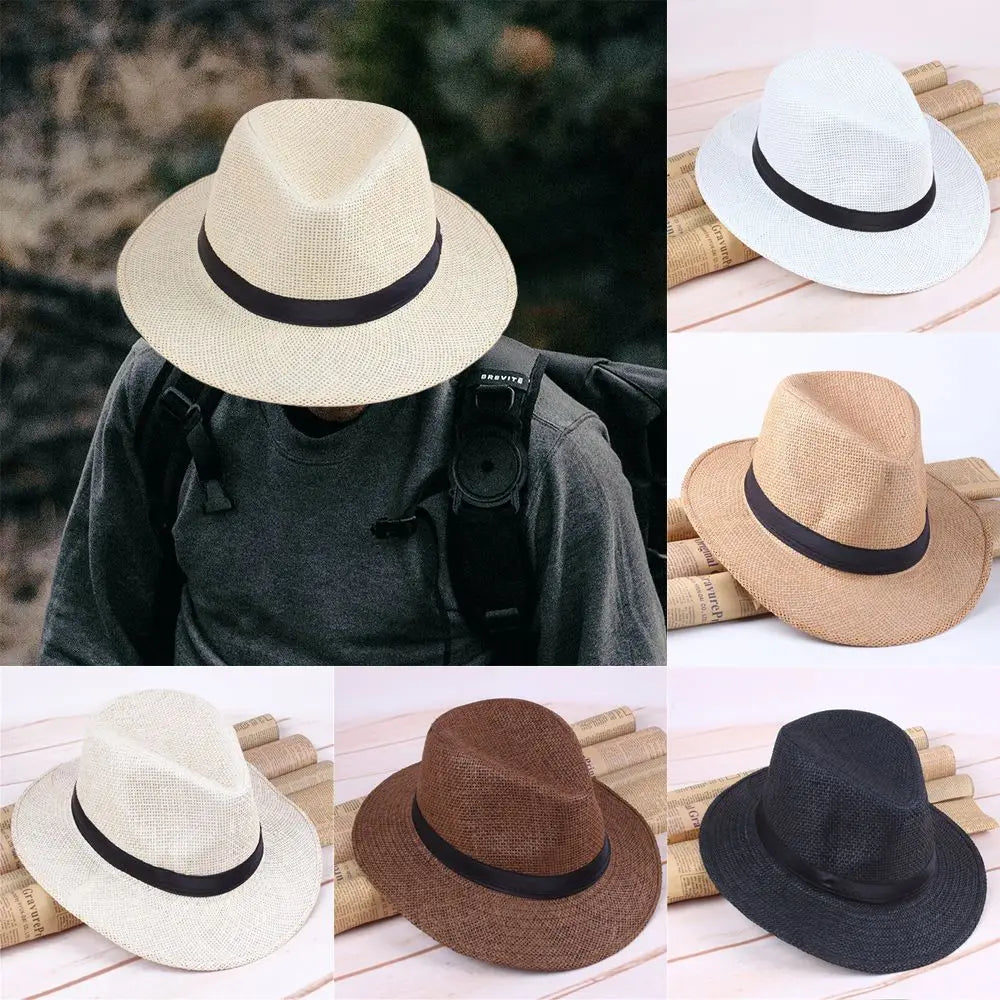 Chapeau de paille sur fond blanc, vue de côté