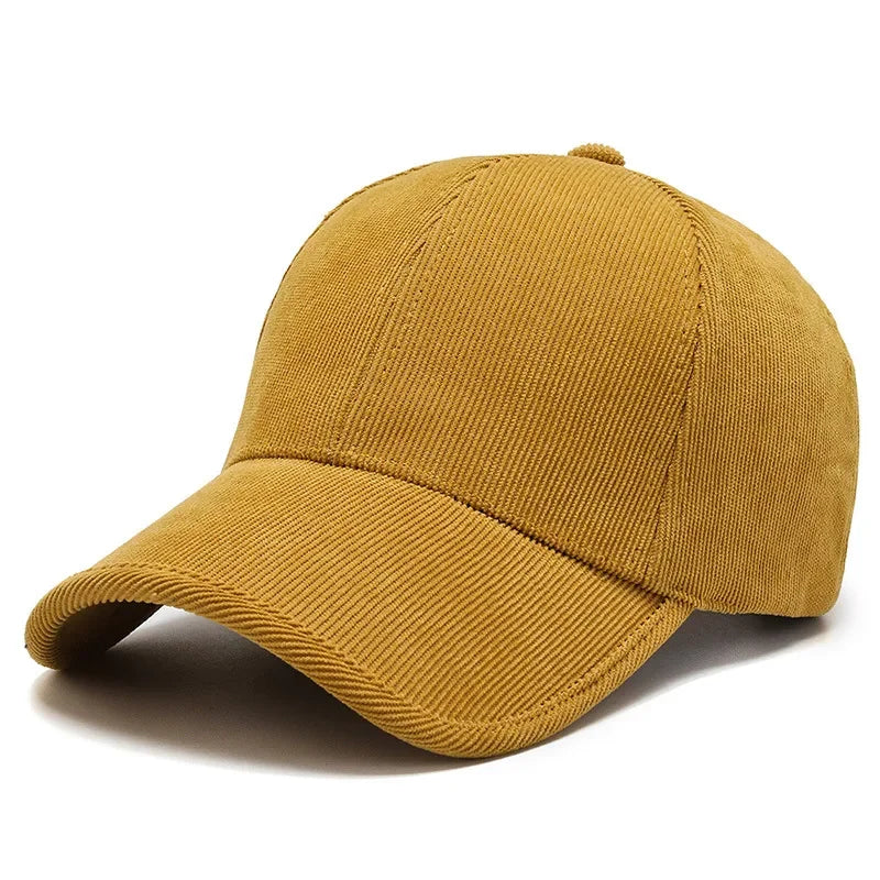 Casquette en velours côtelé, vue arrière montrant la fermeture