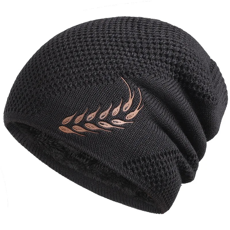 Texture du tricot doux du bonnet en gros plan