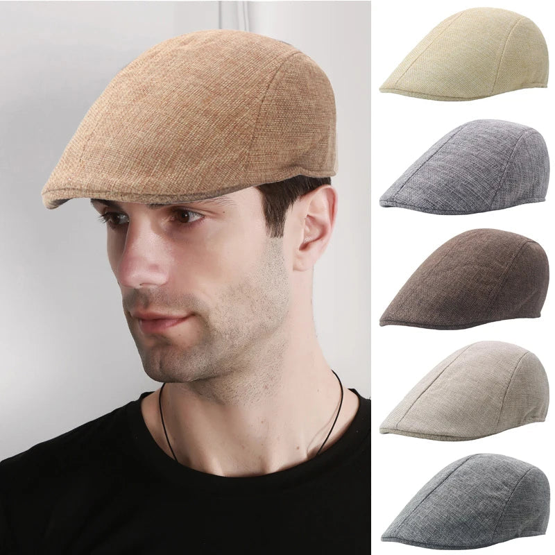 Homme portant un béret noir avec une veste élégante