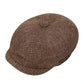 Casquette Gavroche en lin beige avec couture apparente