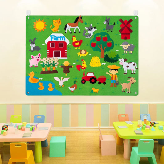 Tableau en feutre sous-marin avec animaux marins colorés