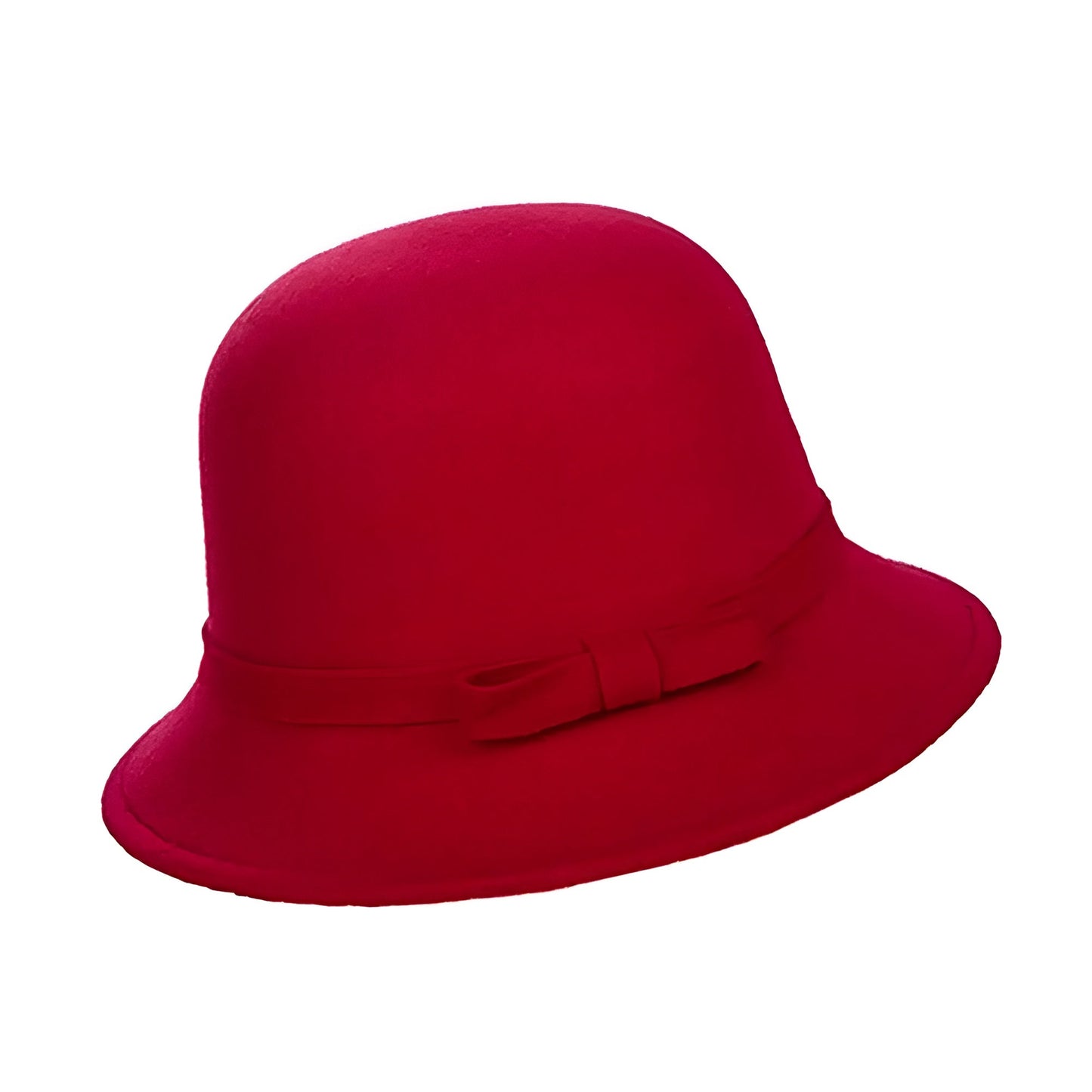 Chapeau cloche beige avec bordure contrastante