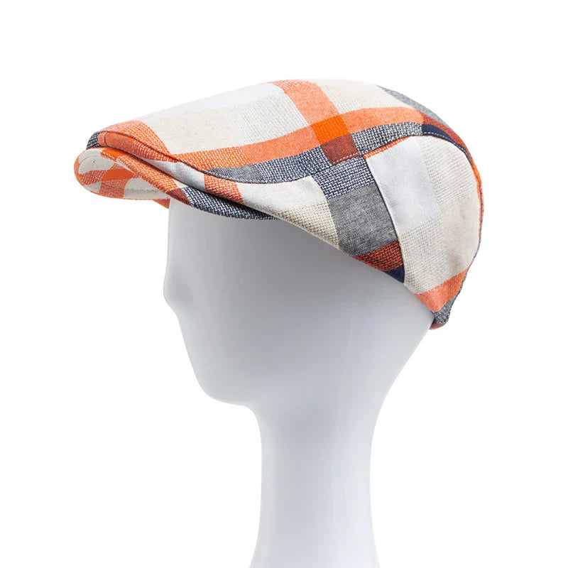 Béret en coton léger sur un fond urbain flou