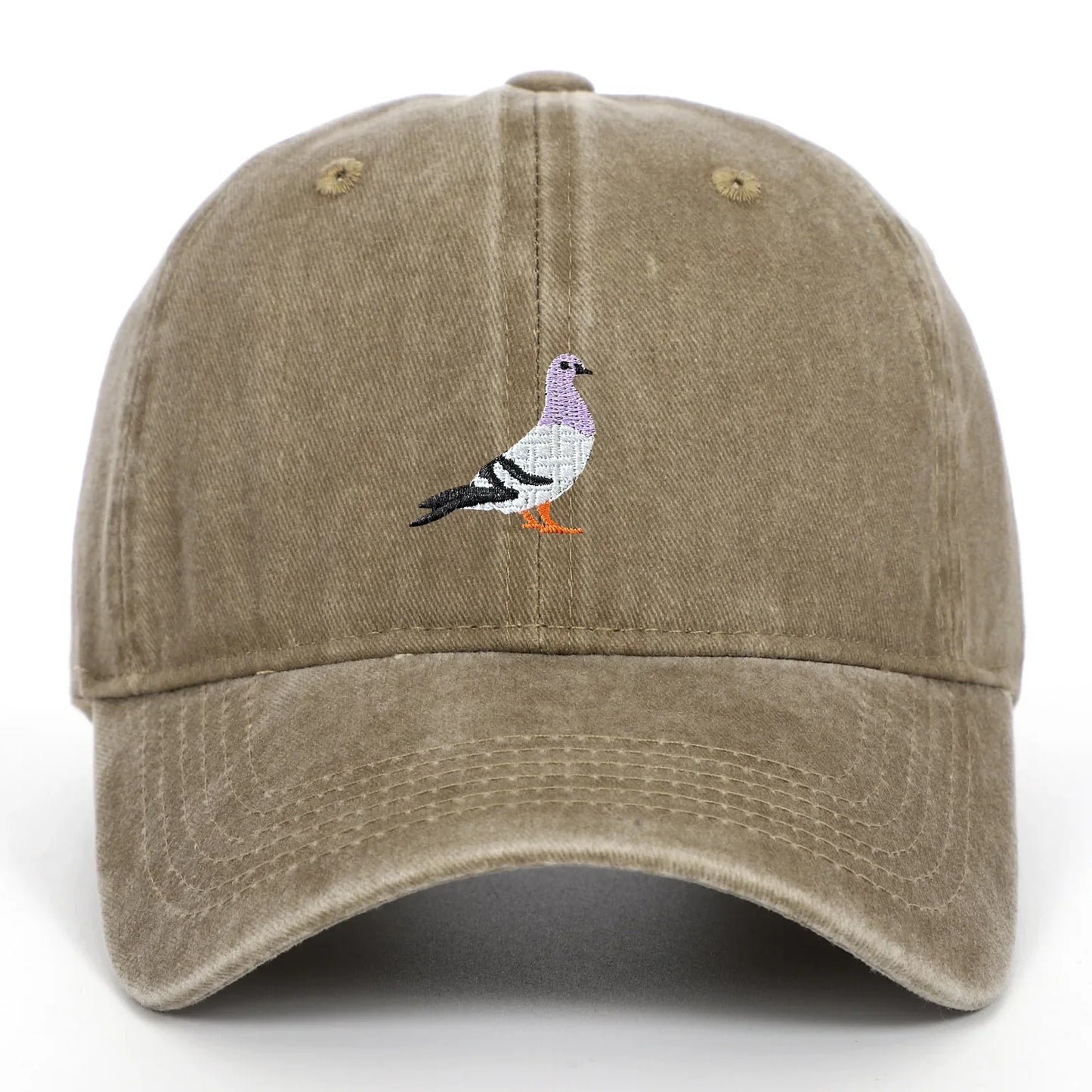 Casquette ajustable avec motif oiseau brodé