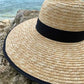 Gros plan sur le bord large du chapeau
