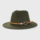 Vue latérale d'un Fedora en laine, soulignant la courbe du bord