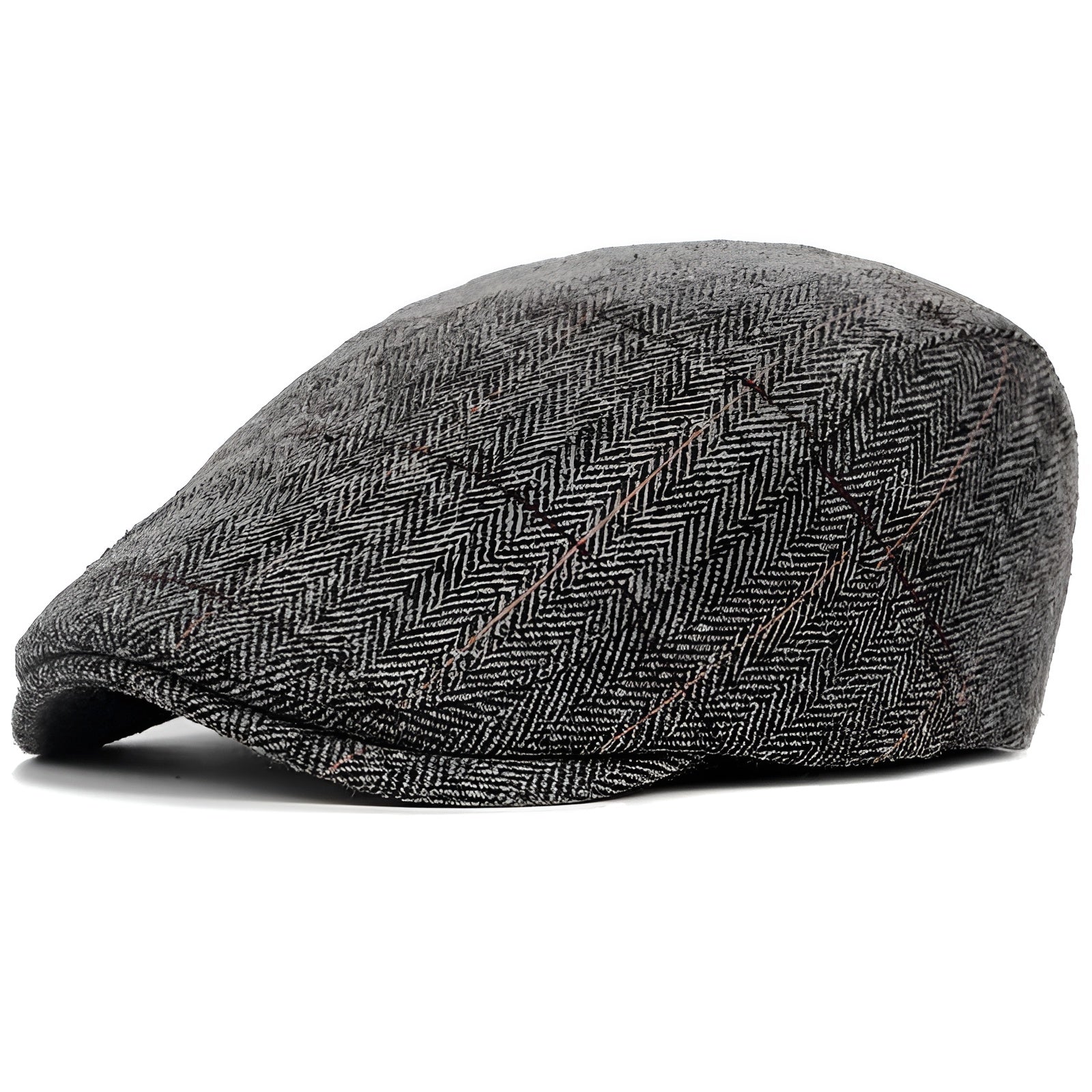 Détail de la couture d'un béret en laine