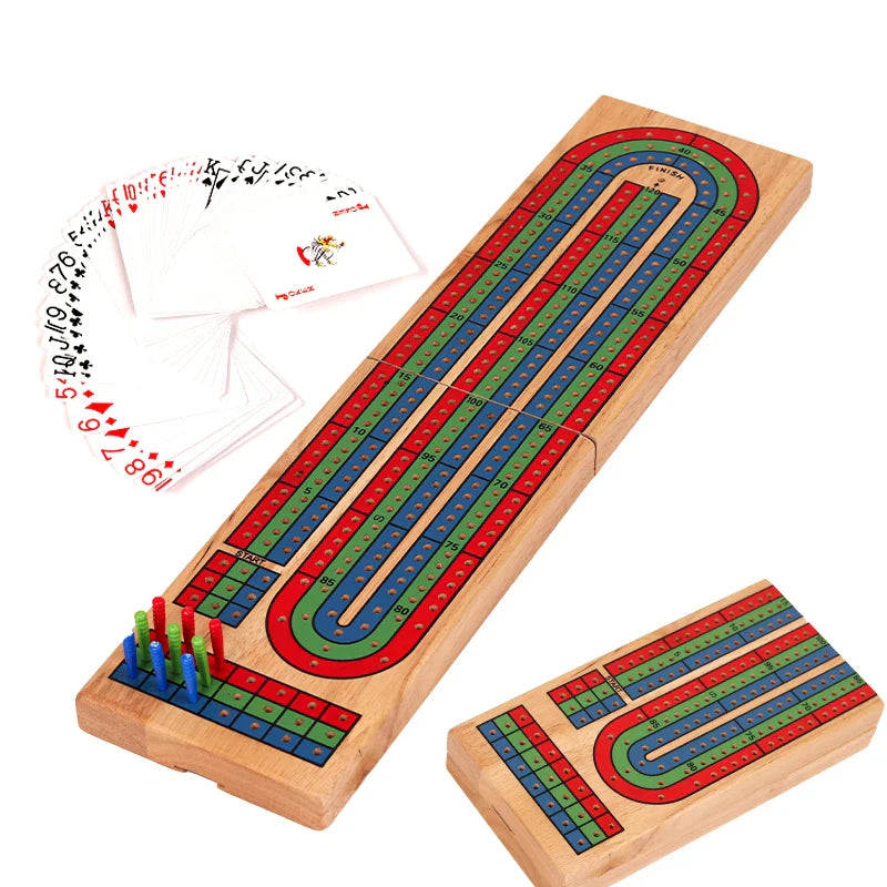Coffret de cribbage plié avec rangement intégré