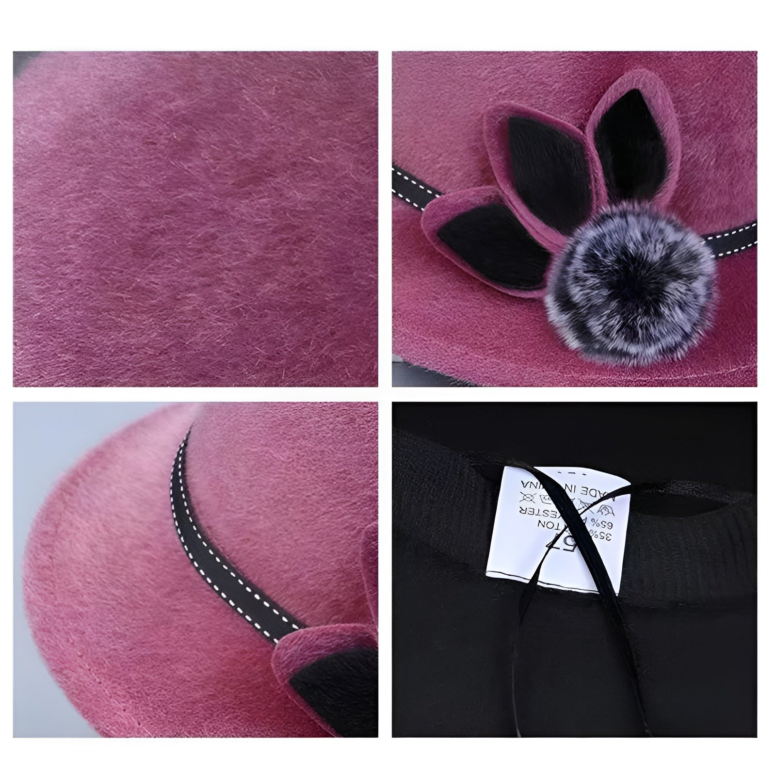 Chapeau cloche beige sur fond blanc, style rétro chic