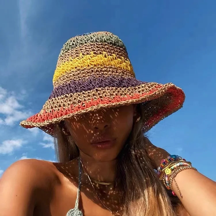 Chapeau de paille classique avec bord rigide