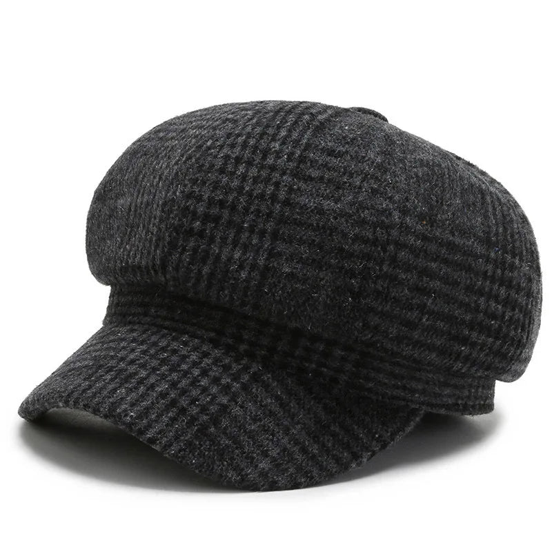 Casquette gavroche avec visière légèrement courbée