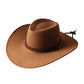 Chapeau cowboy en feutre avec large bordure sur fond clair