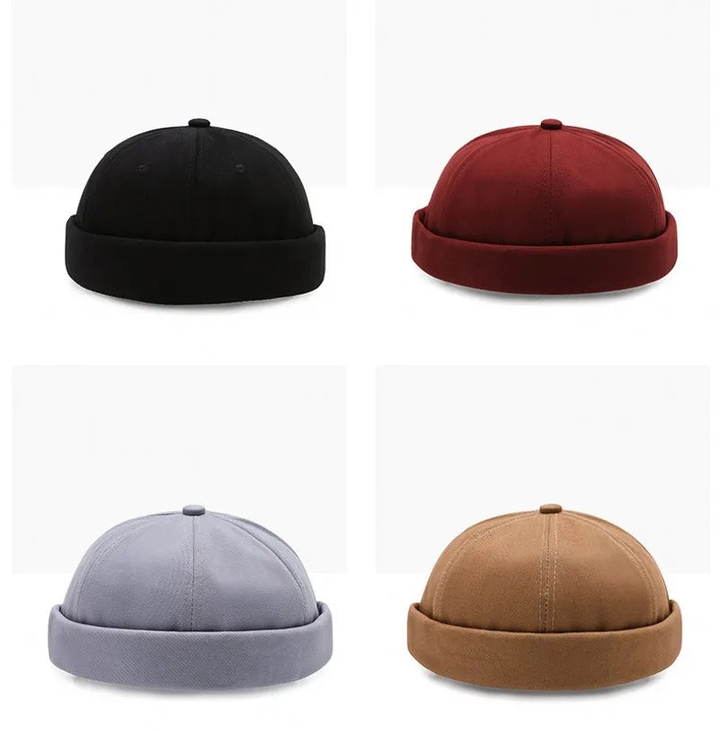 Gros plan sur un bonnet Docker gris, texture côtelée