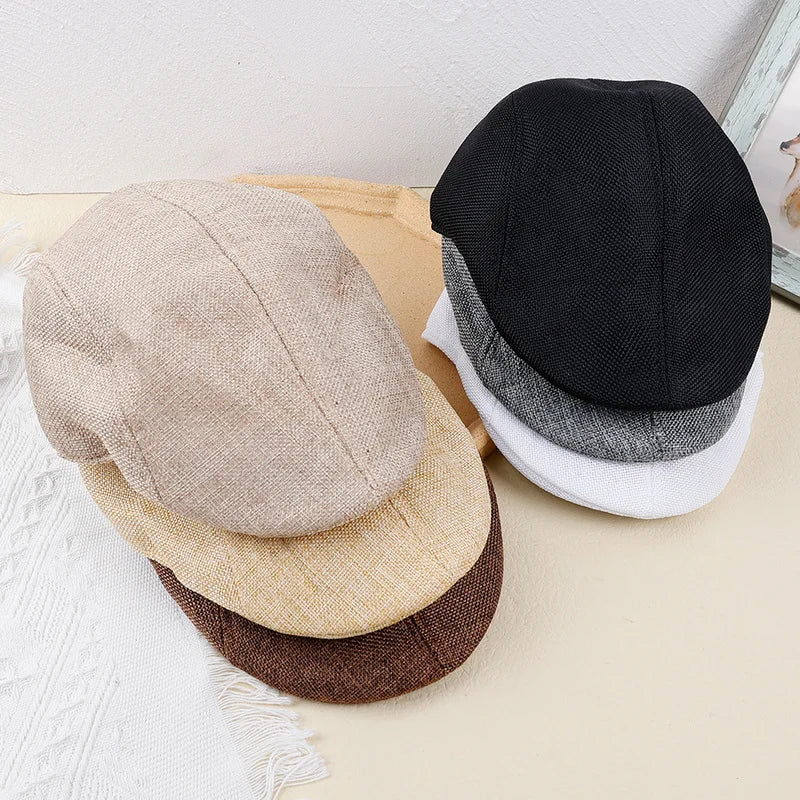 Gros plan sur la texture du béret en coton léger