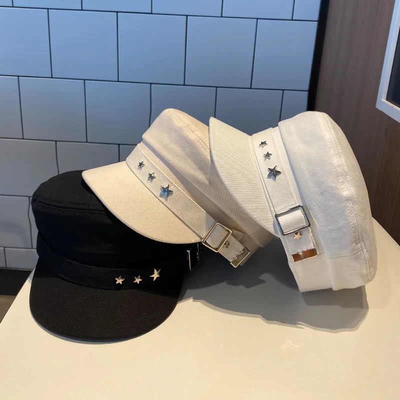 Vue de côté d'une casquette gavroche en tweed