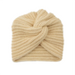 Bonnet turban en laine, couleur neutre et design rétro