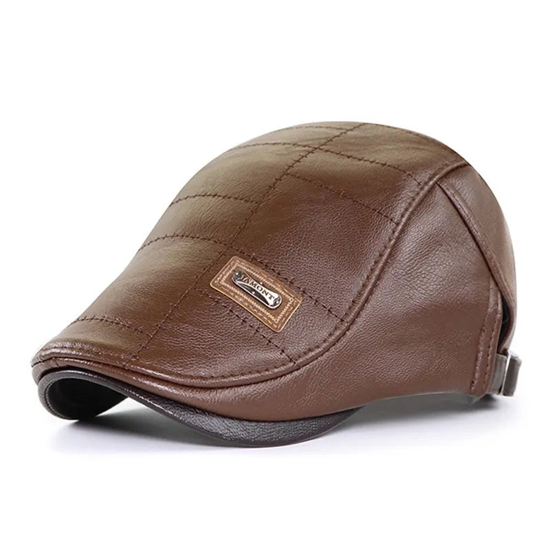 Silhouette d'un homme avec béret en cuir, arrière-plan flou