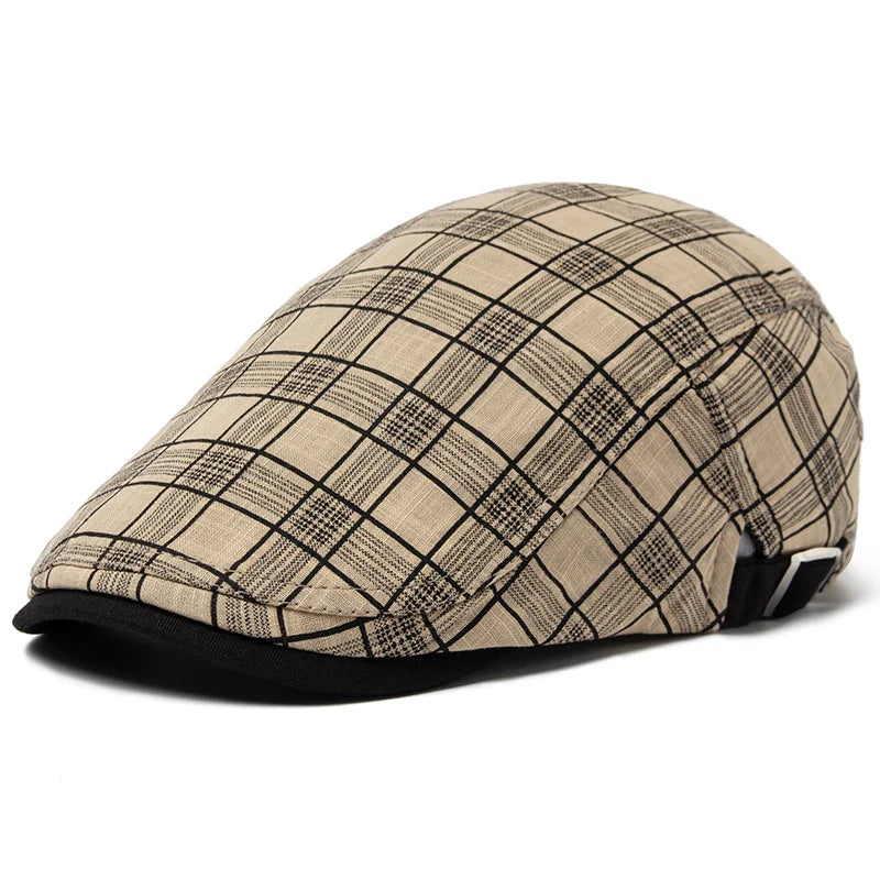 Détail du motif géométrique sur béret en coton
