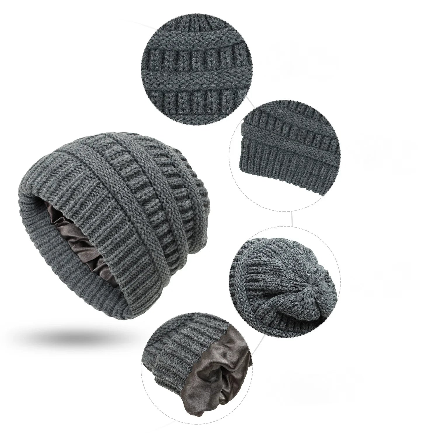 Intérieur du bonnet montrant la doublure satin douce