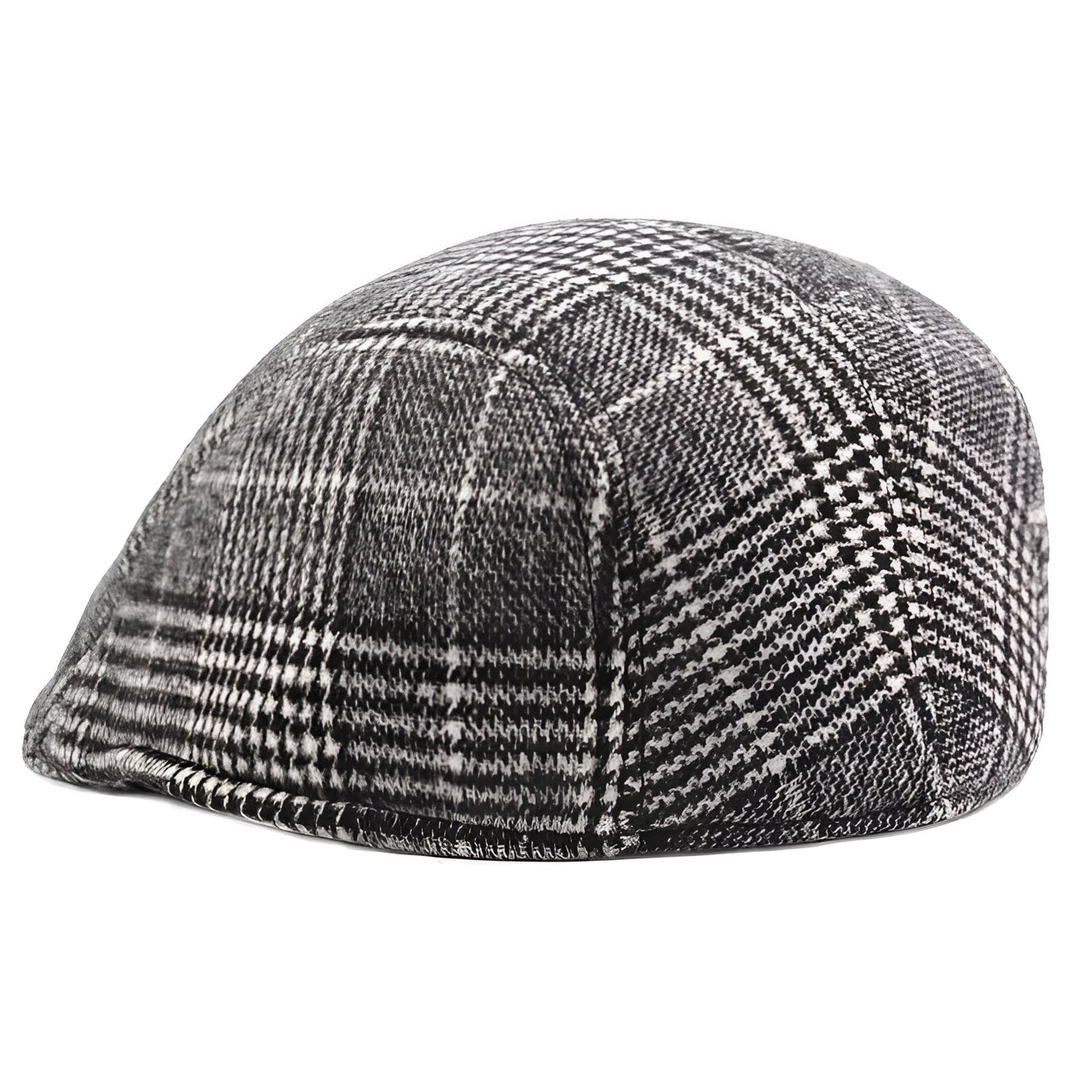 Béret classique avec motif pied-de-poule, vue frontale