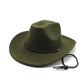 Chapeau cowboy avec bordure large et cordon noué