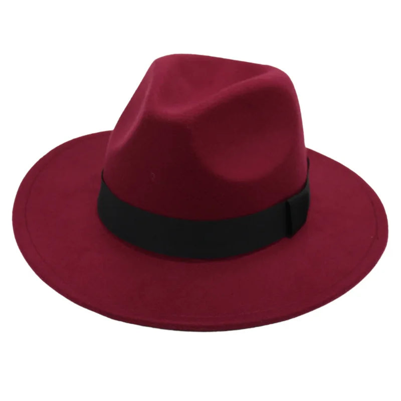 Vue de dessus d'un chapeau Fedora avec ruban noir