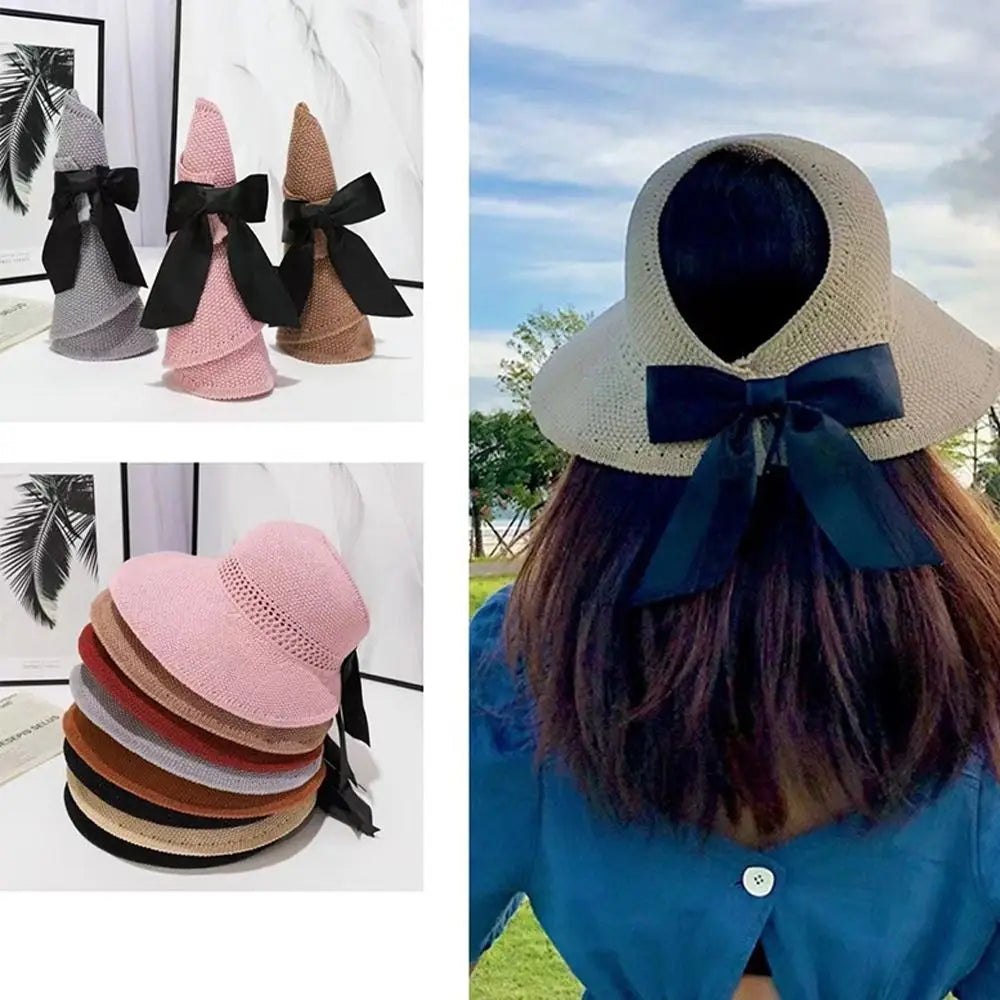 Chapeau de paille plié, facile à transporter dans un sac