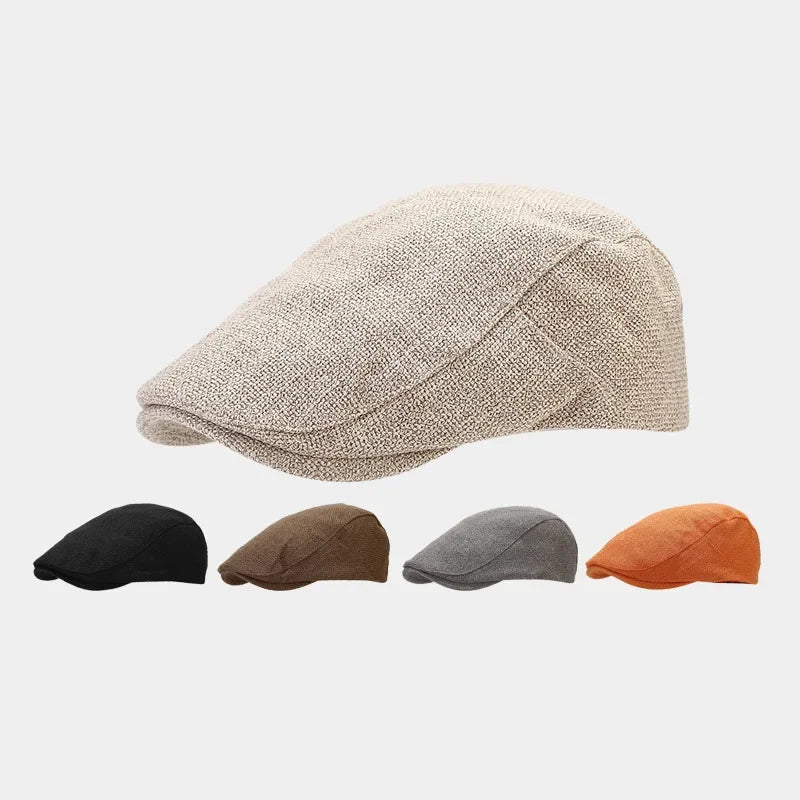 Gros plan sur la texture du béret gris, détails visibles