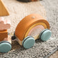 Ensemble complet du train en bois avec blocs colorés