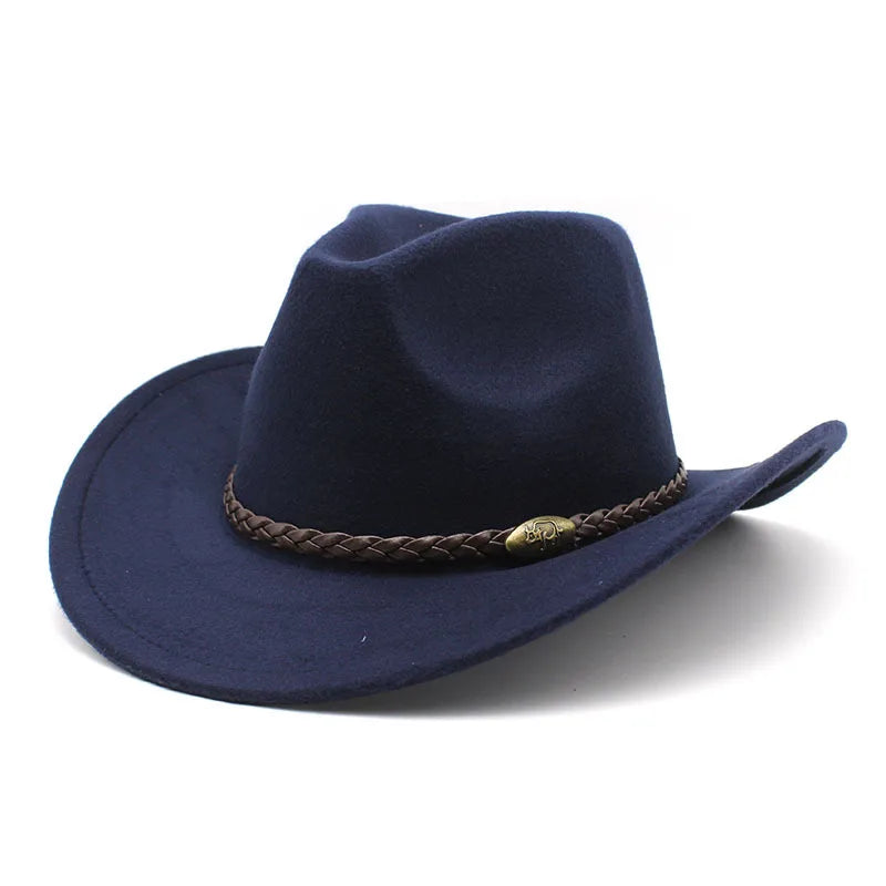 Chapeau cowboy en cuir avec texture patinée