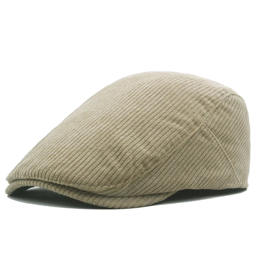 Béret en velours côtelé, texture douce et élégante