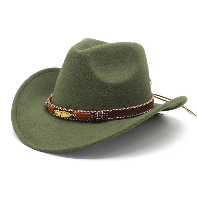 Détail du cordon tressé sur un chapeau cowboy