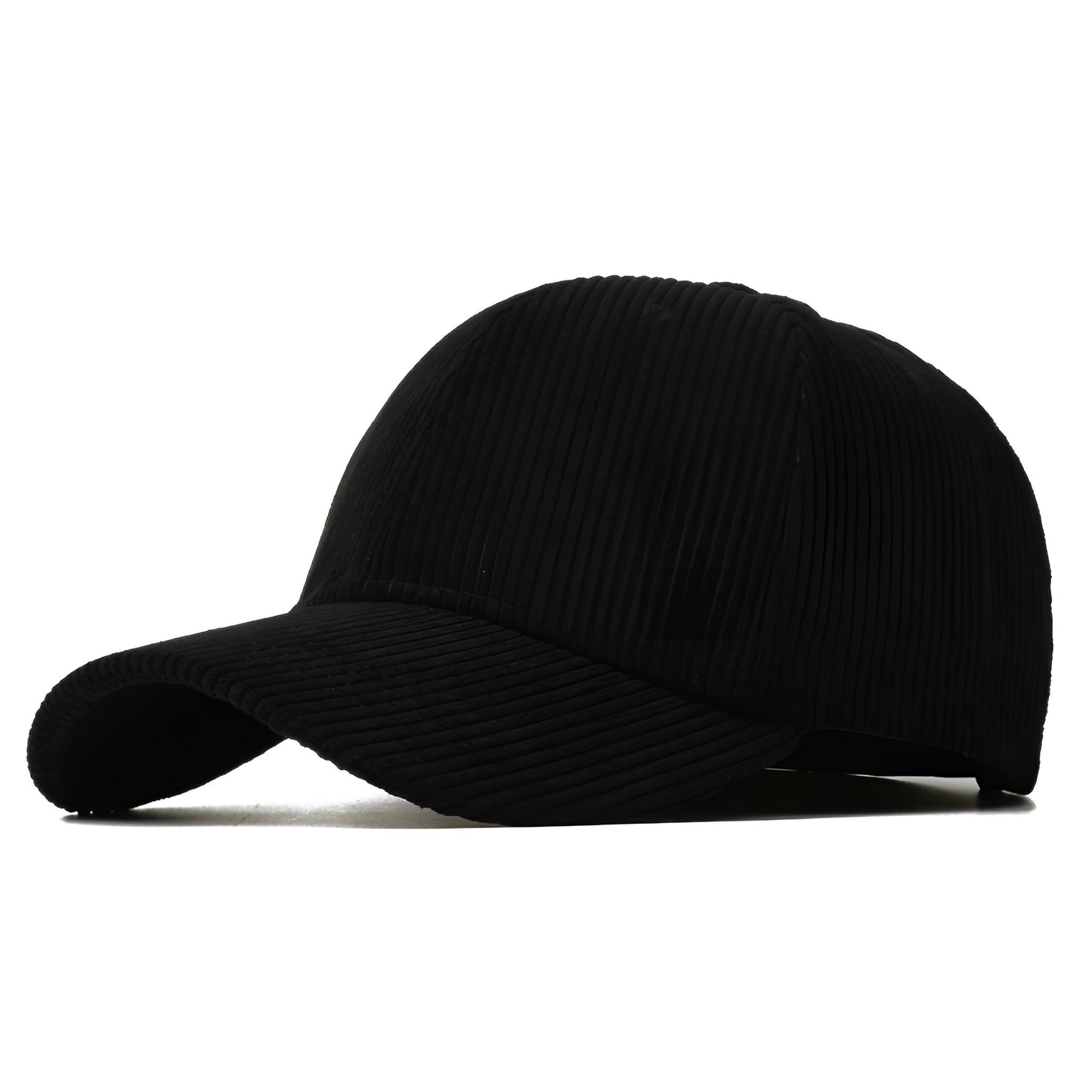 Vue latérale de la casquette en velours côtelé