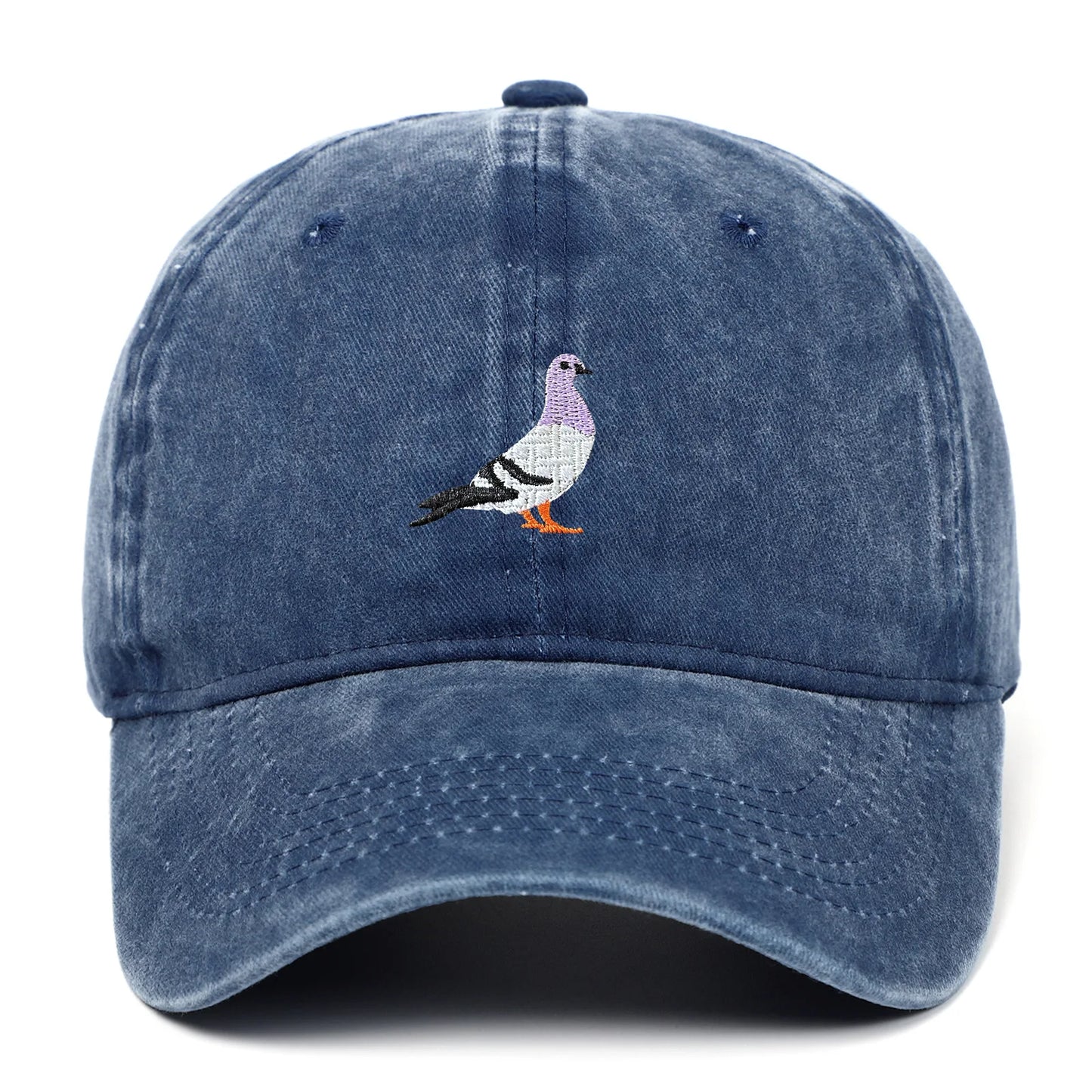 Casquette avec visière courbée et broderie oiseau