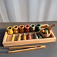 Plateau de jeu avec accessoires Montessori en bois