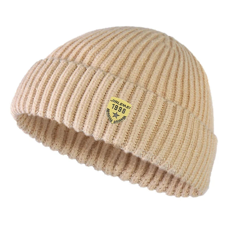 Bonnet Docker en maille épaisse, vue latérale