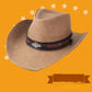 Chapeau cowboy noir avec texture en cuir visible