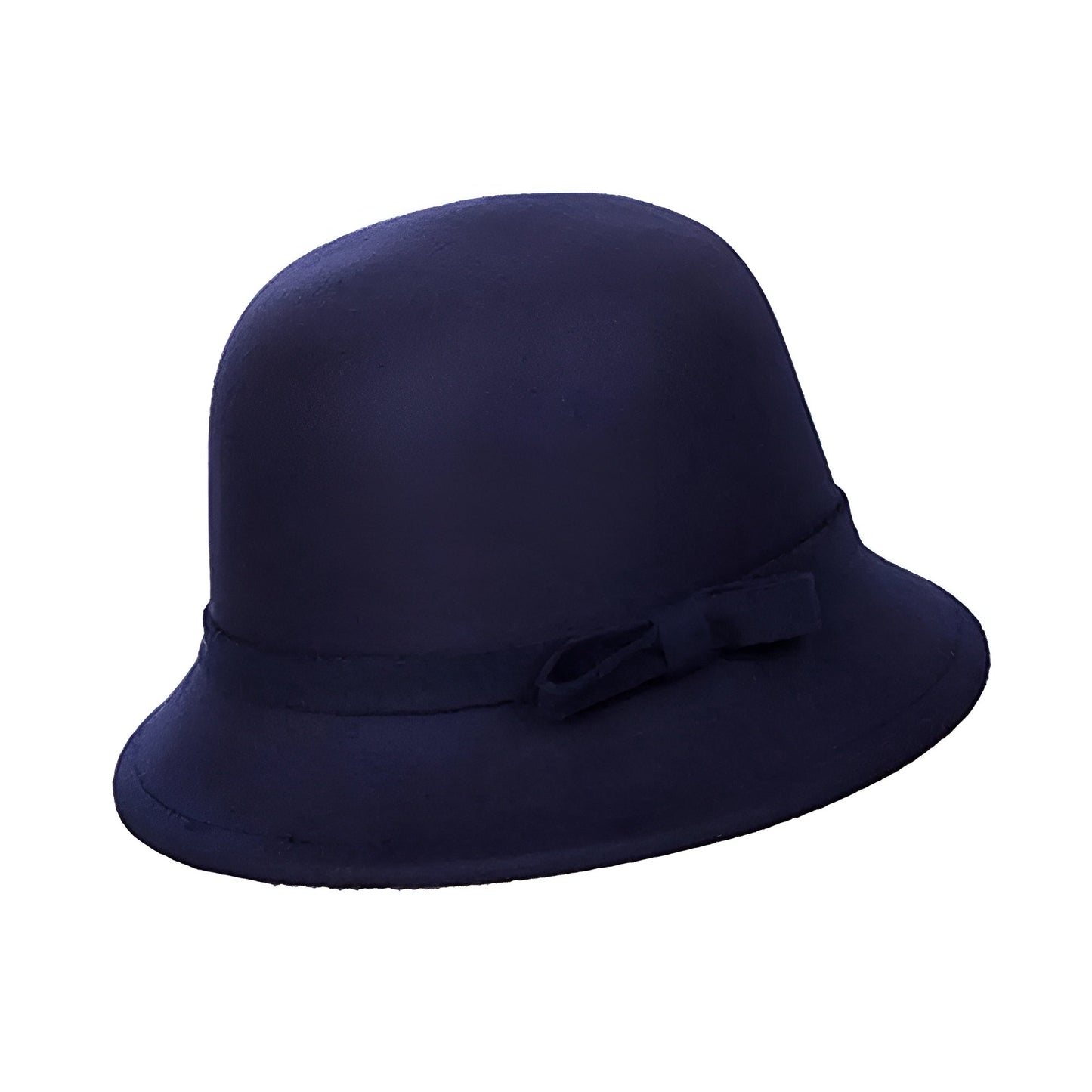 Chapeau cloche marron avec ruban en satin