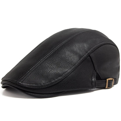 Béret en cuir avec ombre projetée sur le sol