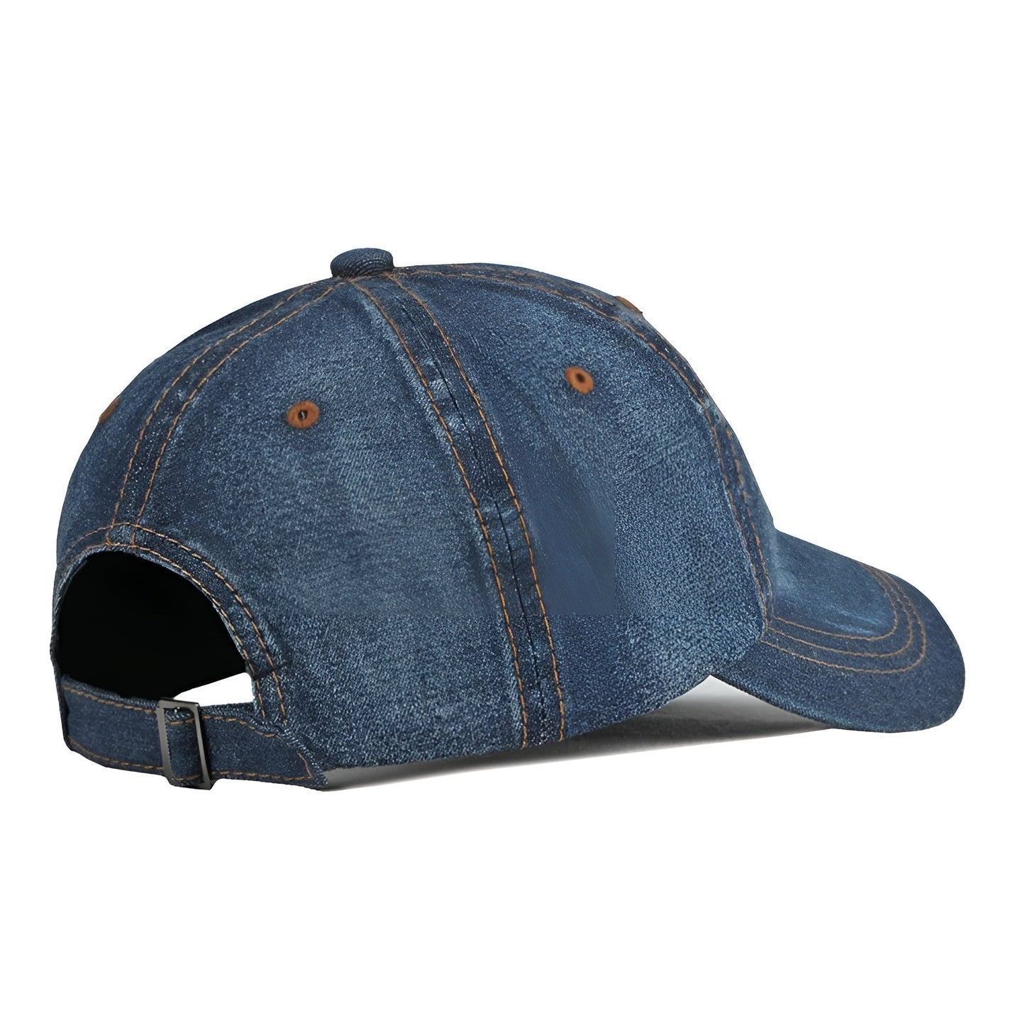 Vue latérale d'une casquette denim ajustable