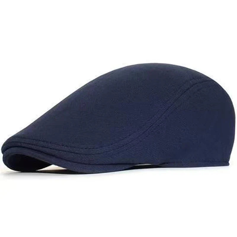 Vue latérale d'un béret noir, silhouette classique