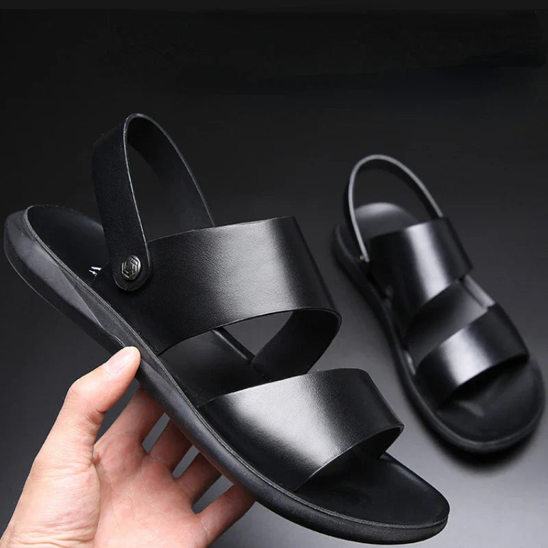 Sandales homme avec brides croisées et semelle épaisse