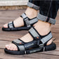 Vue latérale de sandales en mesh respirant avec fermeture velcro