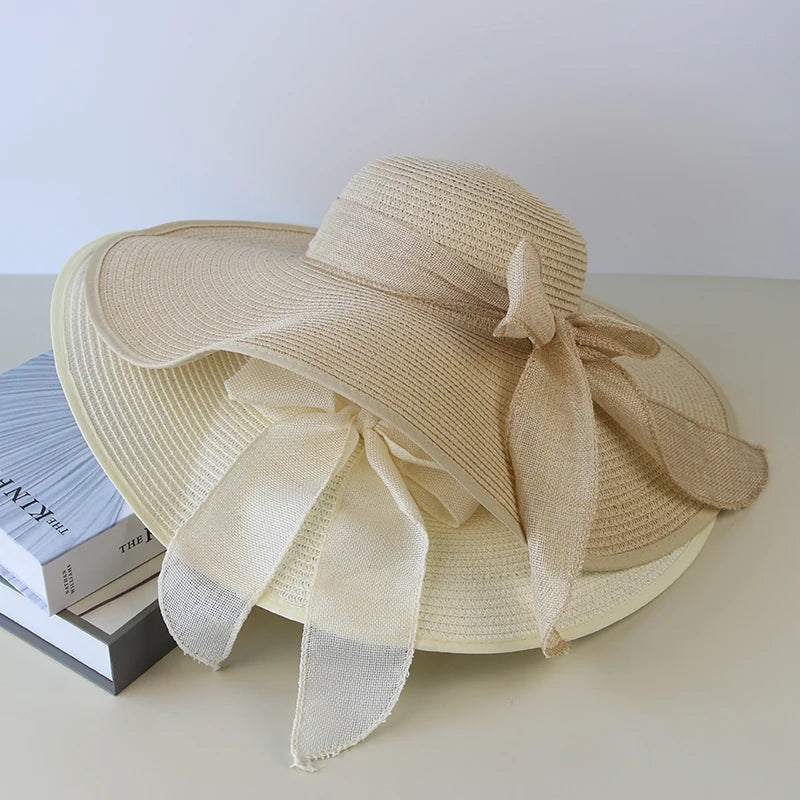 Vue aérienne d'un chapeau de paille avec ombre portée
