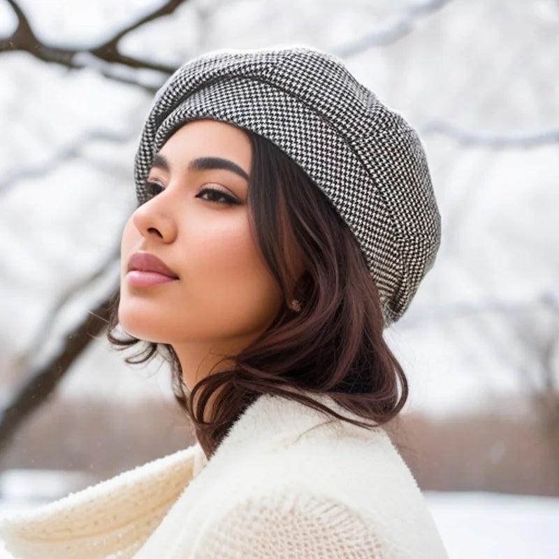 Béret féminin chic présenté sur un mannequin